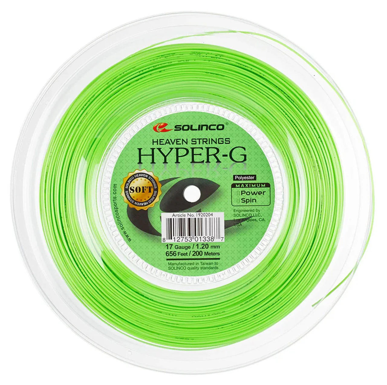 Solinco Hyper G Soft 17 String Coil  - Green